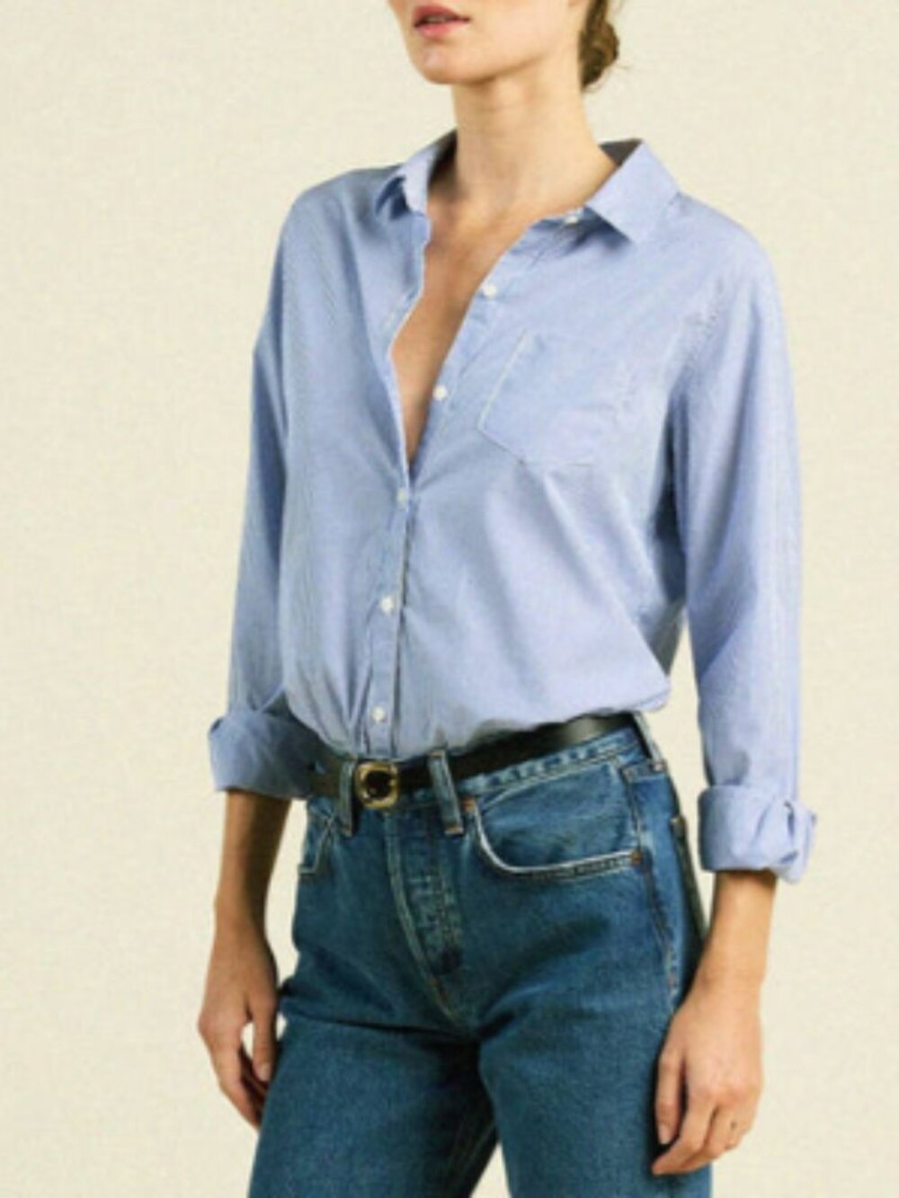 Trovata Grace Shirt Button Down Classic Cotton Pocket Classic